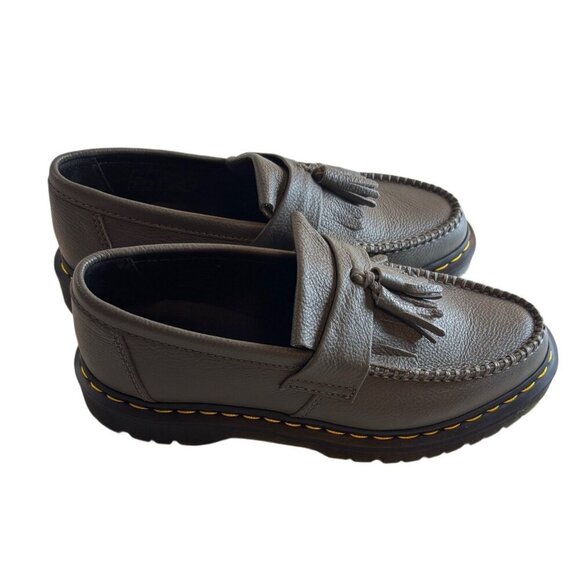 Dr. Martens Women's Adrian Virginia Grey Leather Tassel Loafer, Size 9 - Picture 1 of 6